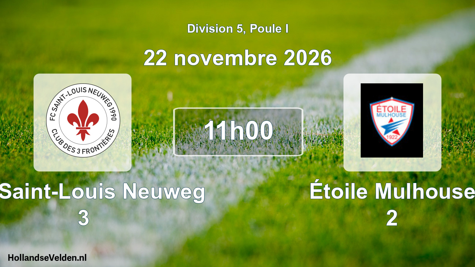 Scheduled Match: FC Saint-Louis Neuweg 3 - Étoile Mulhouse 2 (22 November 2026)