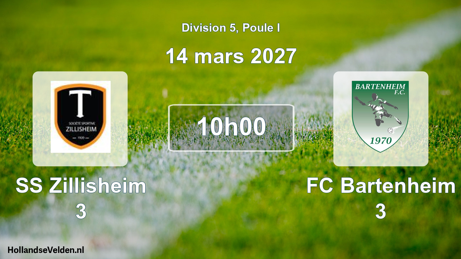 Scheduled Match: SS Zillisheim 3 - FC Bartenheim 3 (14 March 2027)
