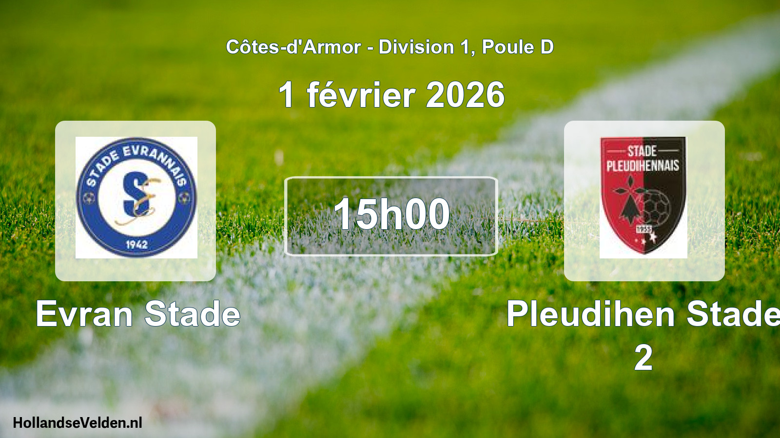 Geplande wedstrijd: Evran Stade - Pleudihen Stade 2 (1 februari 2026)