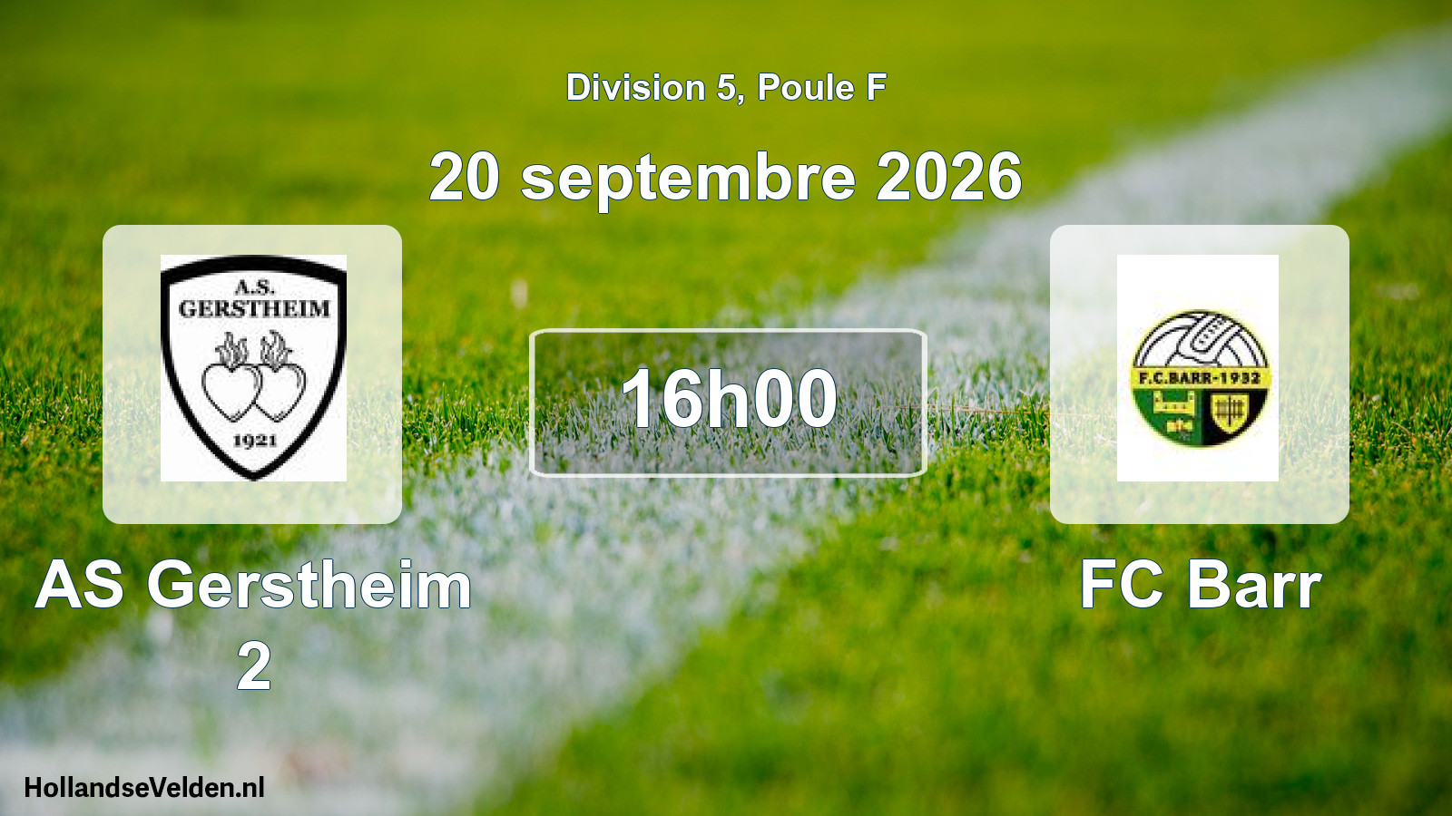 Scheduled Match: AS Gerstheim 2 - FC Barr (20 September 2026)