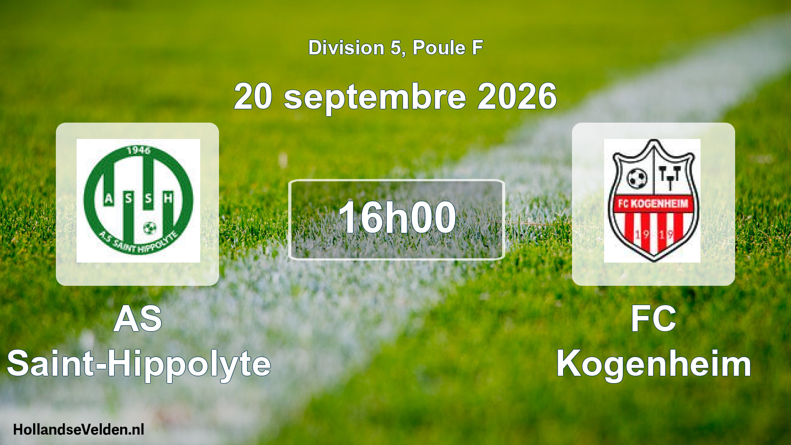 Scheduled Match: AS Saint-Hippolyte - FC Kogenheim (20 September 2026)