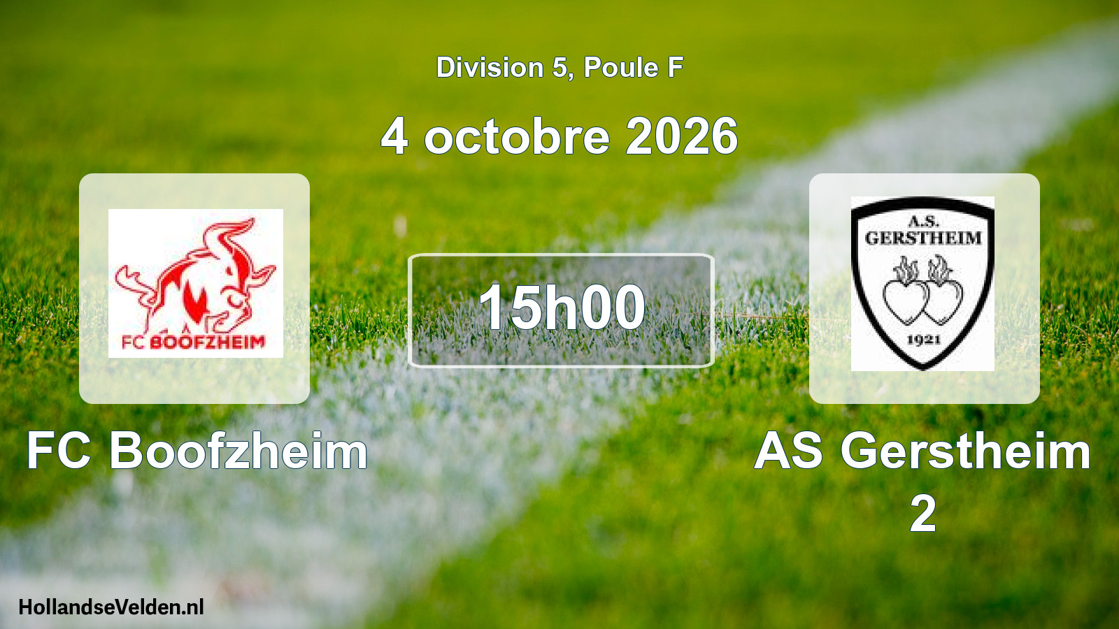 Match programmé: FC Boofzheim - AS Gerstheim 2 (4 octobre 2026)