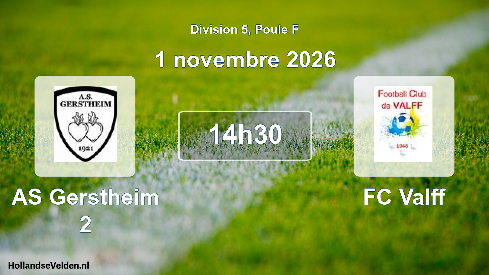 Match programmé: AS Gerstheim 2 - FC Valff (1 novembre 2026)