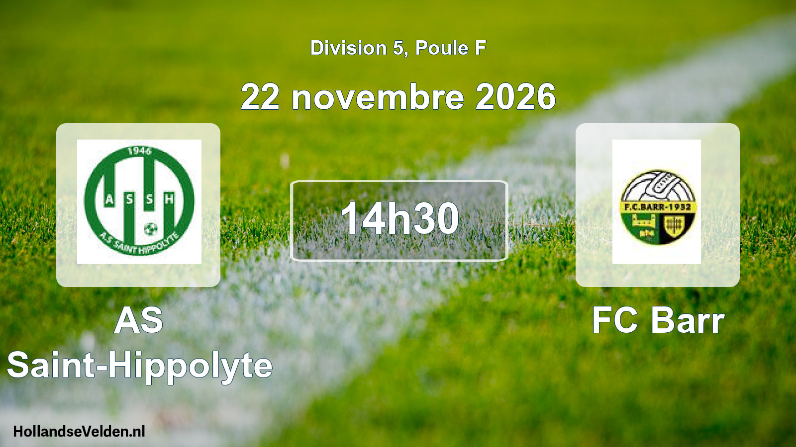 Scheduled Match: AS Saint-Hippolyte - FC Barr (22 November 2026)