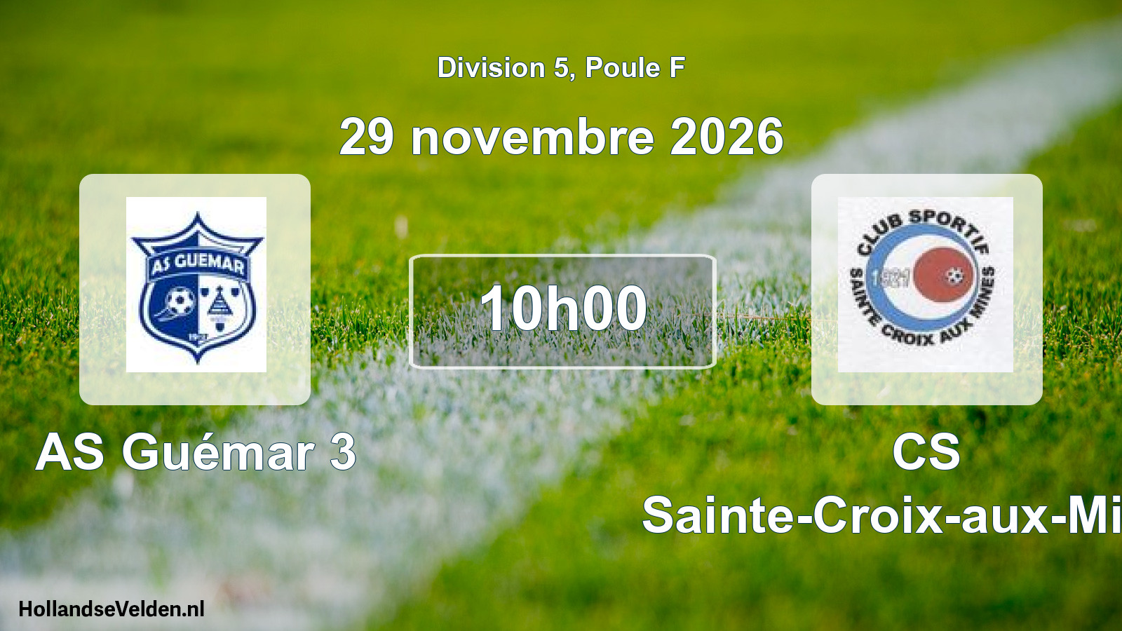 Scheduled Match: AS Guémar 3 - CS Sainte-Croix-aux-Mines (29 November 2026)