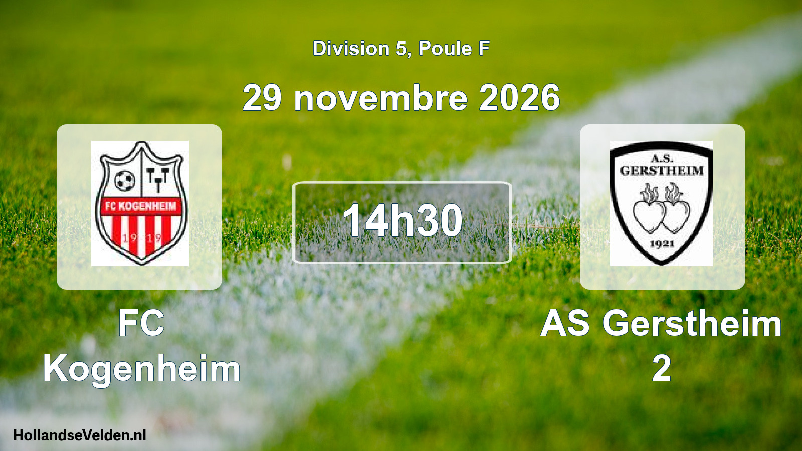 Match programmé: FC Kogenheim - AS Gerstheim 2 (29 novembre 2026)