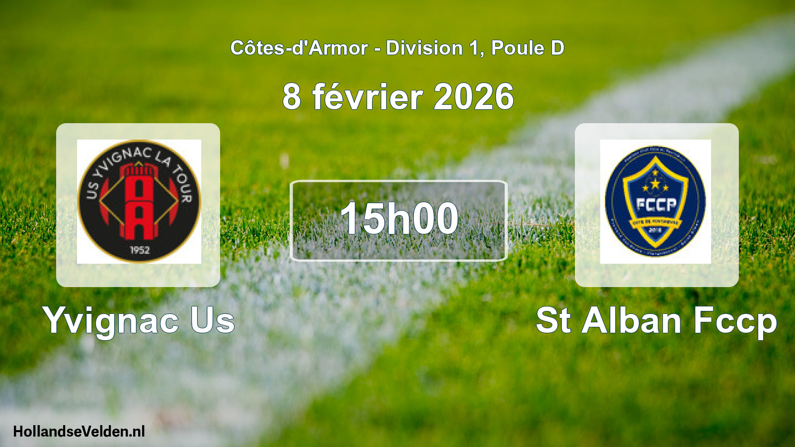 Geplande wedstrijd: Yvignac Us - St Alban Fccp (8 février 2026)