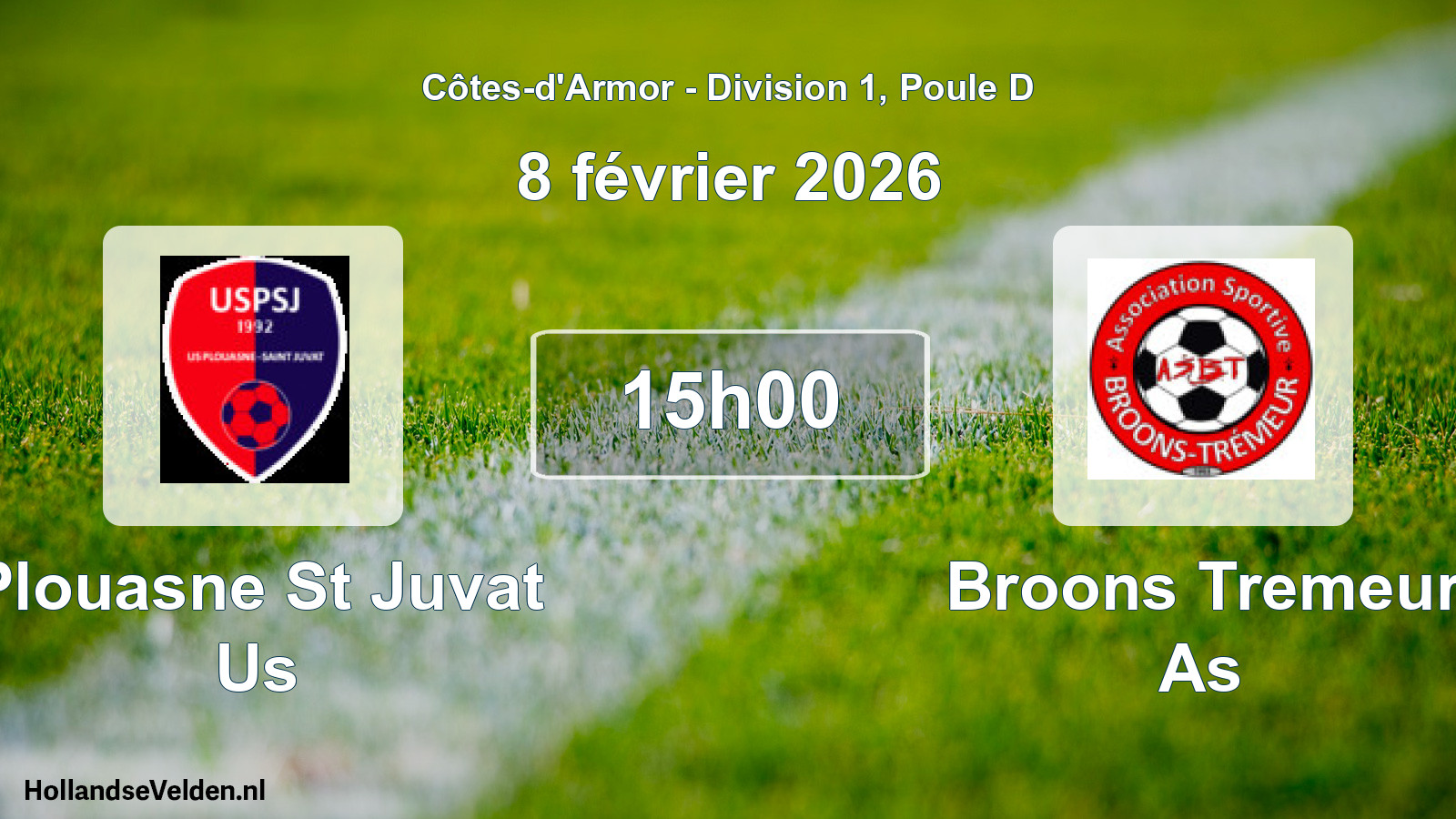 Scheduled Match: Plouasne St Juvat Us - Broons Tremeur As (8 February 2026)