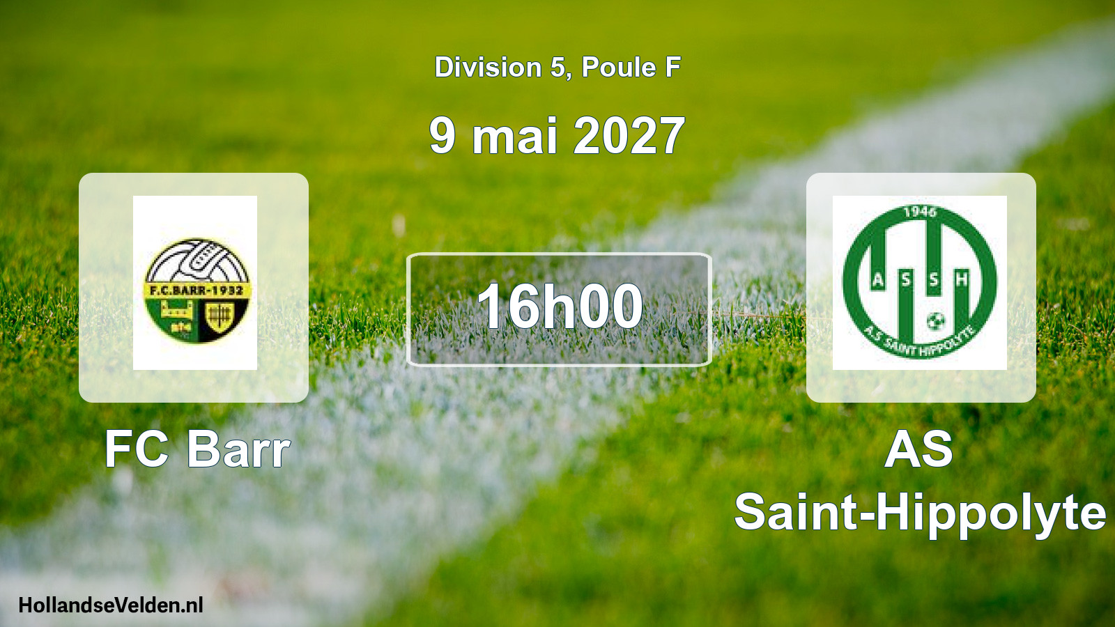 Match programmé: FC Barr - AS Saint-Hippolyte (9 mai 2027)