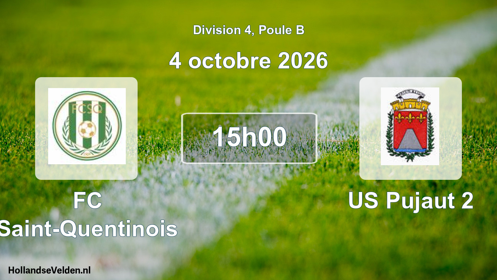 Match programmé: FC Saint-Quentinois - US Pujaut 2 (4 octobre 2026)