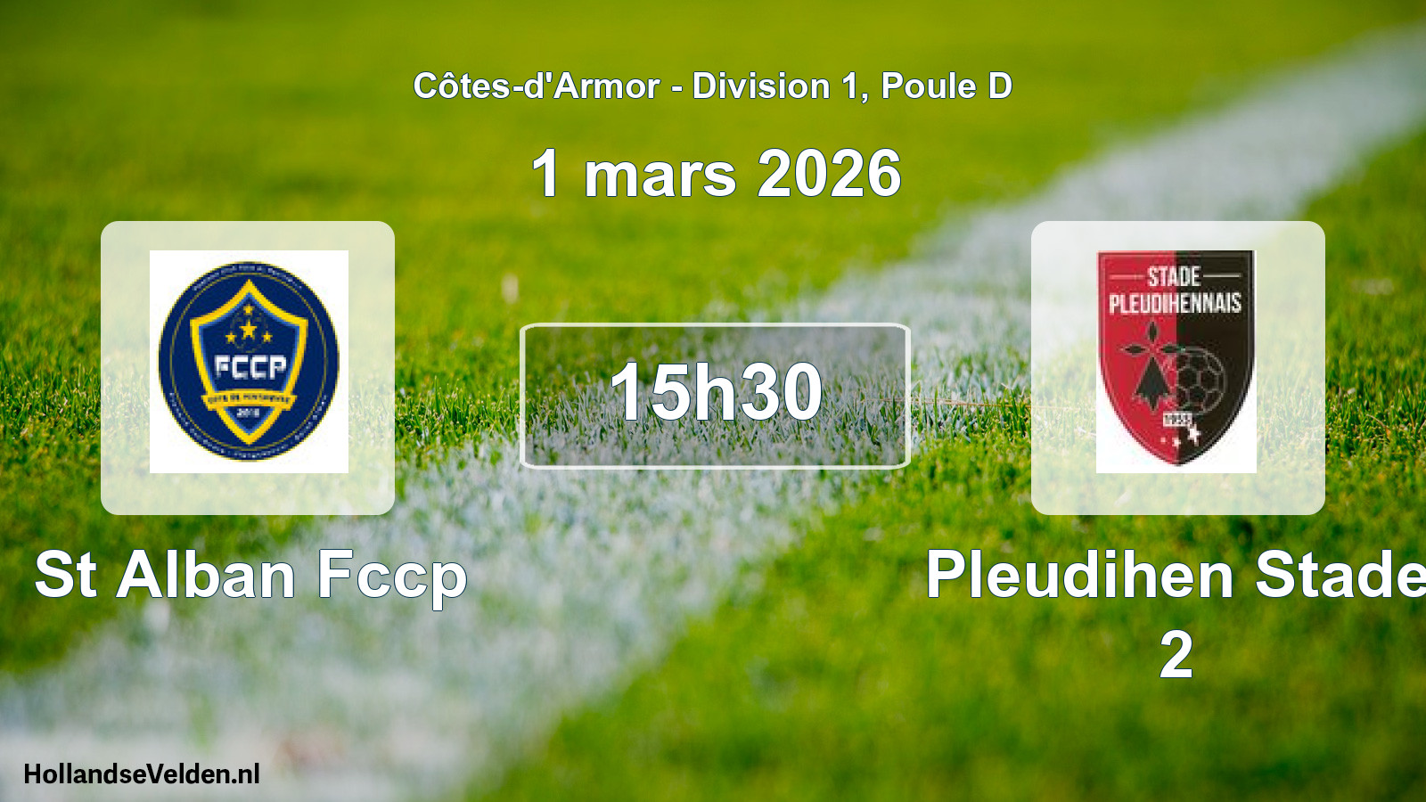 Scheduled Match: St Alban Fccp - Pleudihen Stade 2 (1 March 2026)