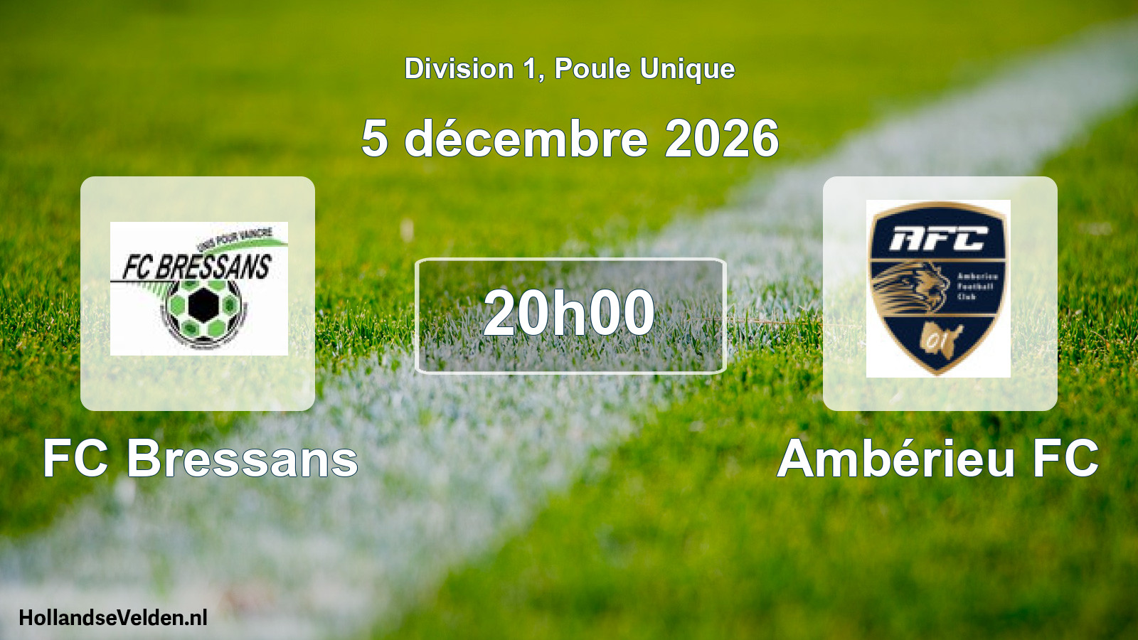 Match programmé: FC Bressans - Ambérieu FC (5 décembre 2026)