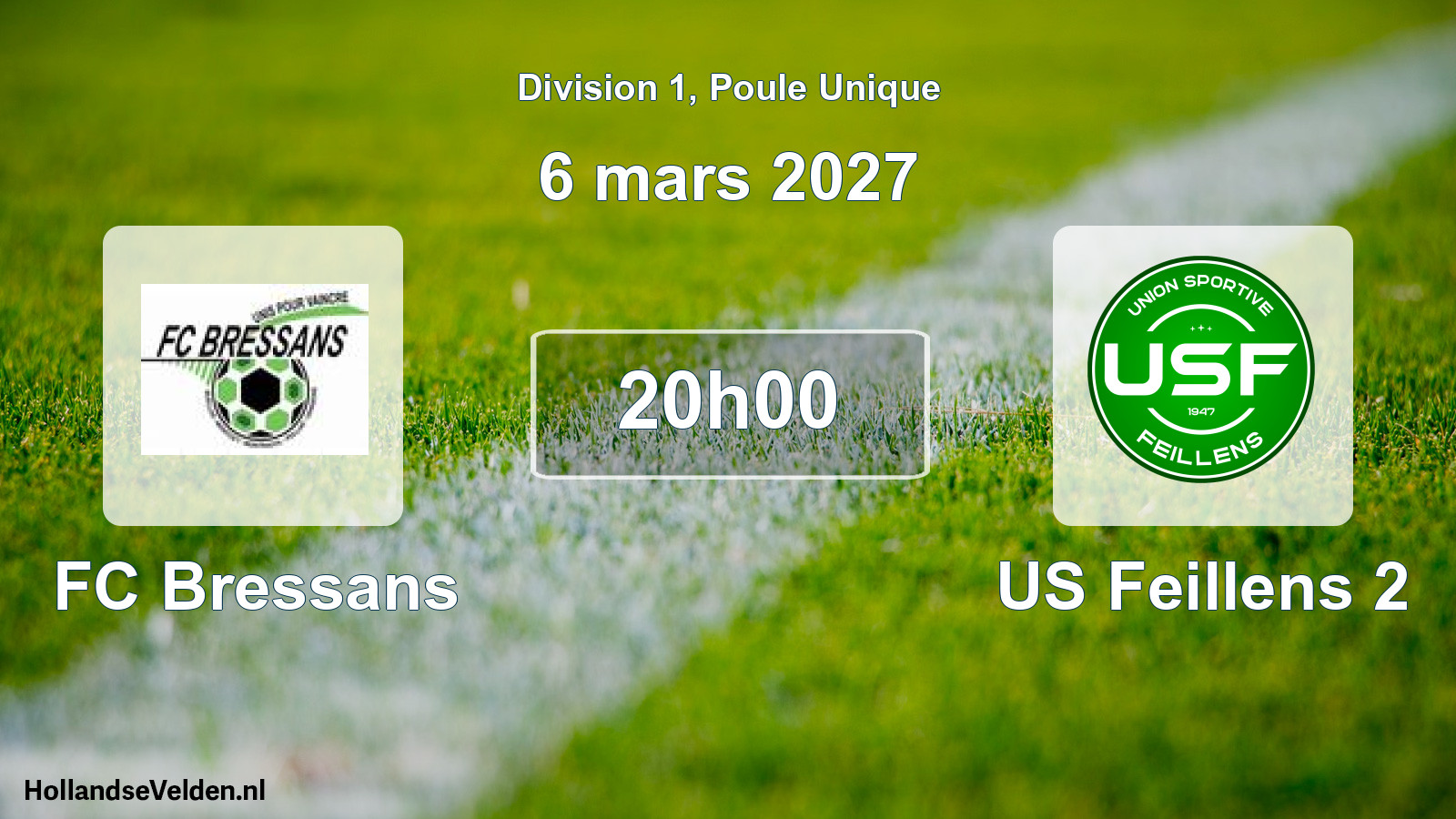 Match programmé: FC Bressans - US Feillens 2 (6 mars 2027)