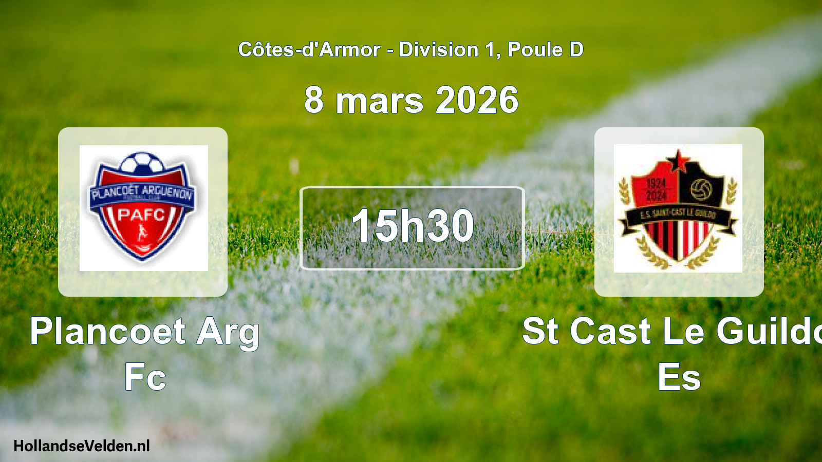 Geplande wedstrijd: Plancoet Arg Fc - St Cast Le Guildo Es (8 mars 2026)