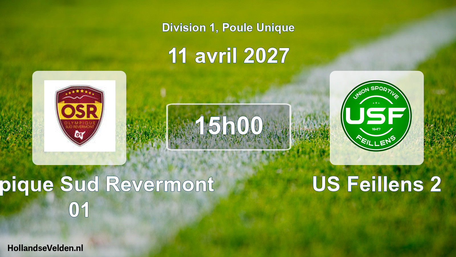 Match programmé: Olympique Sud Revermont 01 - US Feillens 2 (11 avril 2027)