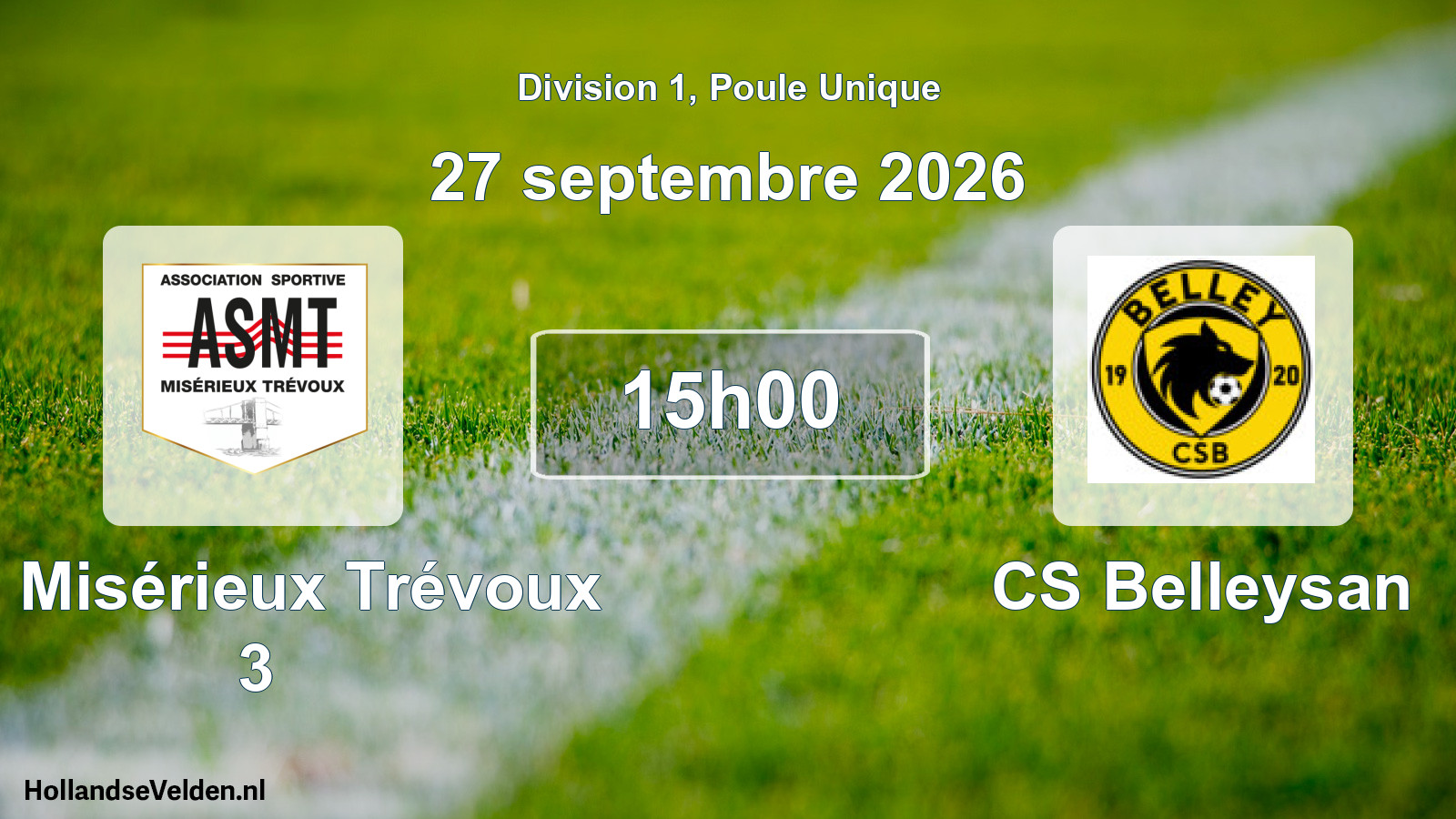 Match programmé: AS Misérieux Trévoux 3 - CS Belleysan (27 septembre 2026)