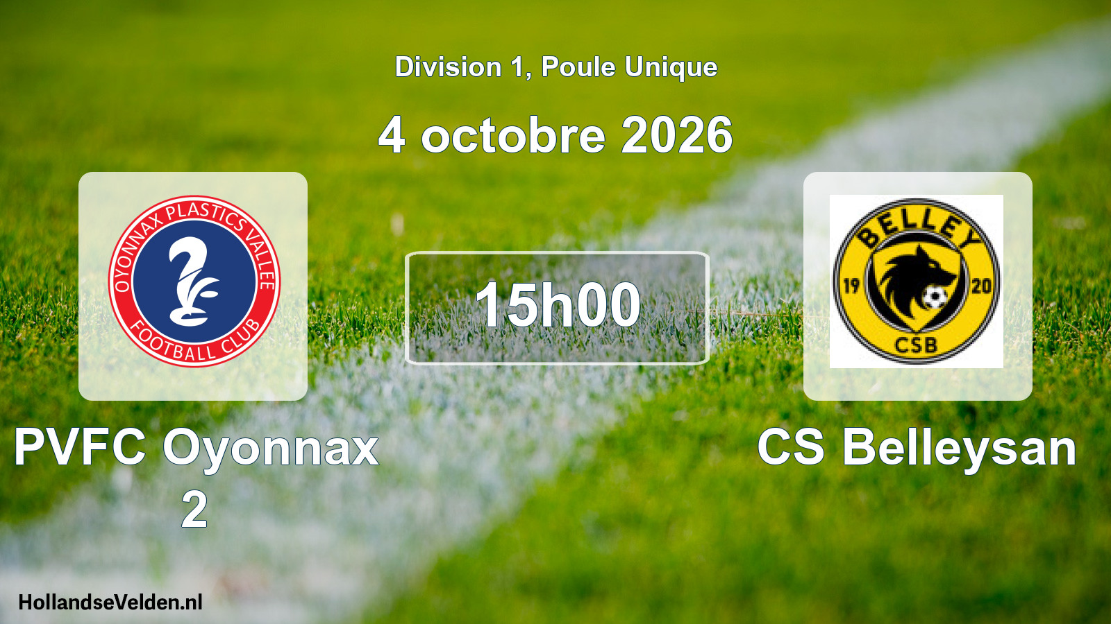 Match programmé: PVFC Oyonnax 2 - CS Belleysan (4 octobre 2026)