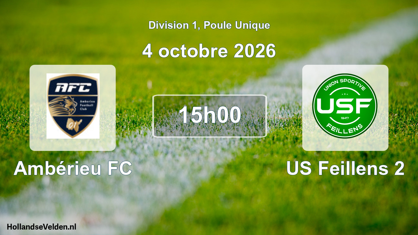 Match programmé: Ambérieu FC - US Feillens 2 (4 octobre 2026)