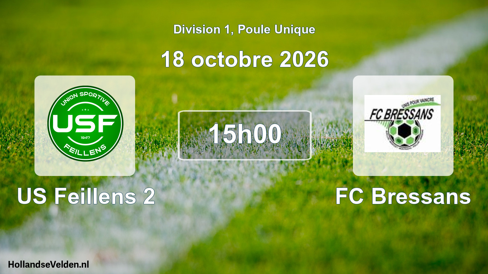 Match programmé: US Feillens 2 - FC Bressans (18 octobre 2026)