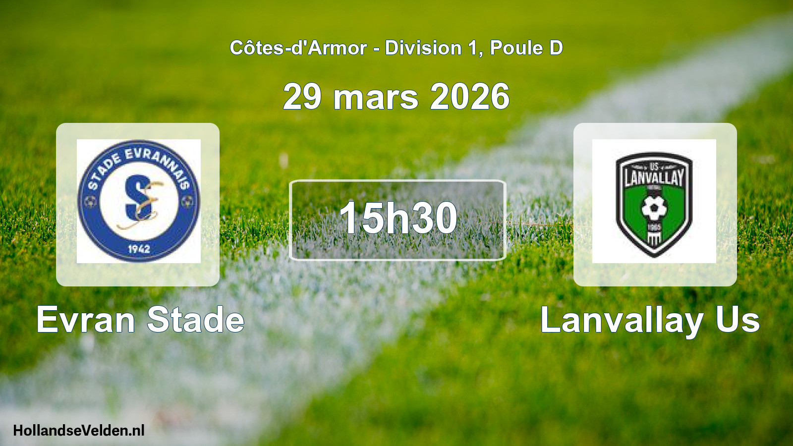 Scheduled Match: Evran Stade - Lanvallay Us (29 March 2026)