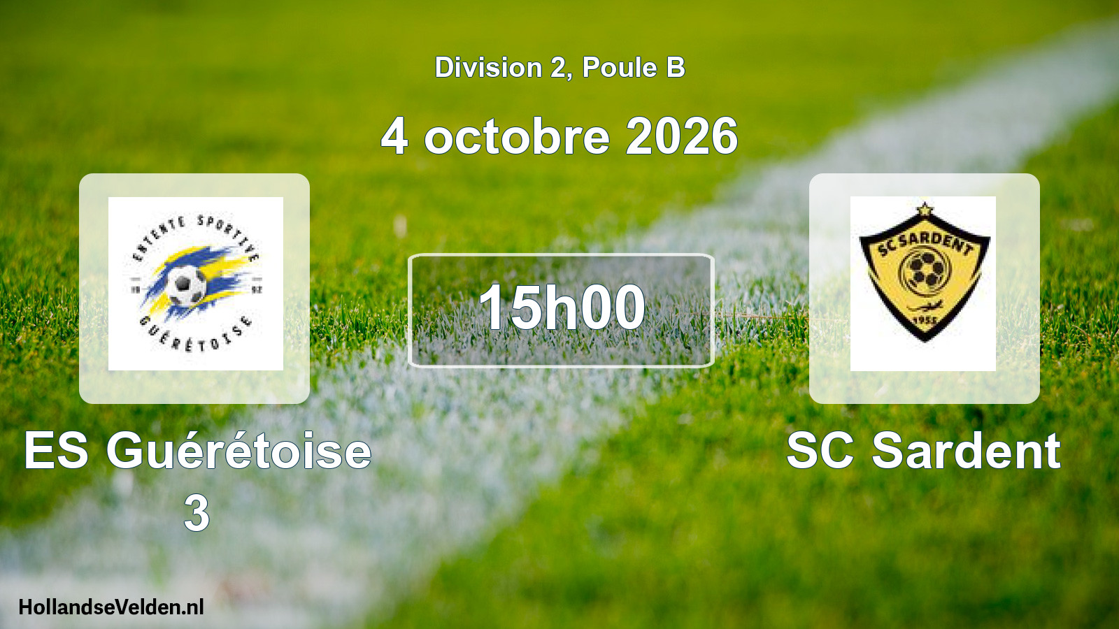 Match programmé: ES Guérétoise 3 - SC Sardent (4 octobre 2026)
