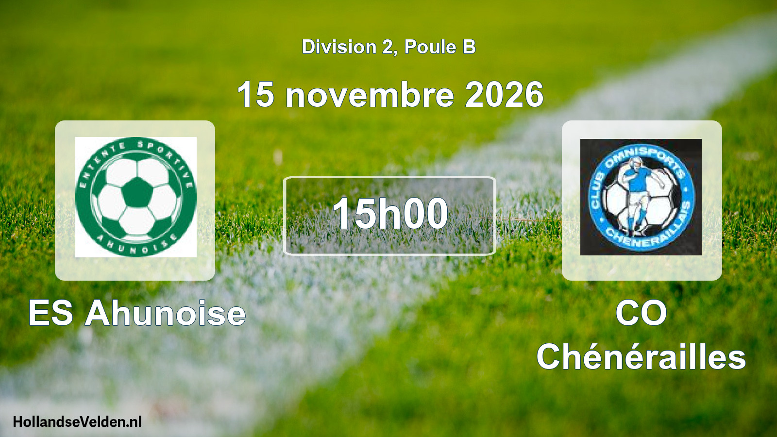 Match programmé: ES Ahunoise - CO Chénérailles (15 novembre 2026)