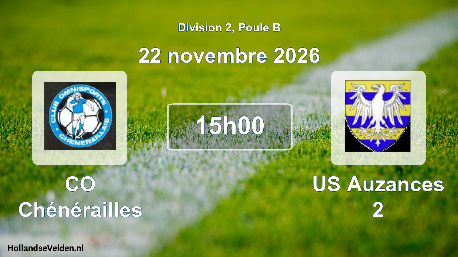 Scheduled Match: CO Chénérailles - US Auzances 2 (22 November 2026)
