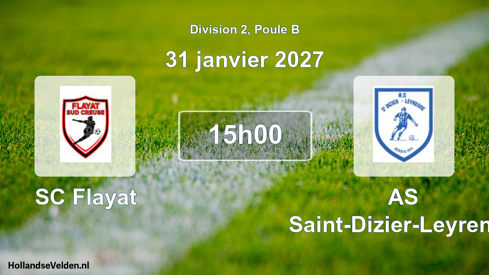 Match programmé: SC Flayat - AS Saint-Dizier-Leyrenne (31 janvier 2027)