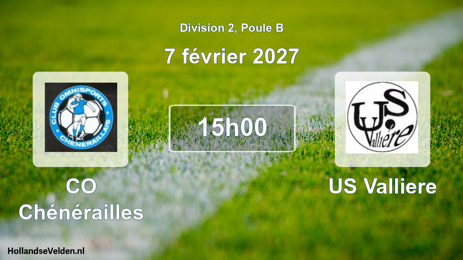 Match programmé: CO Chénérailles - US Valliere (7 février 2027)