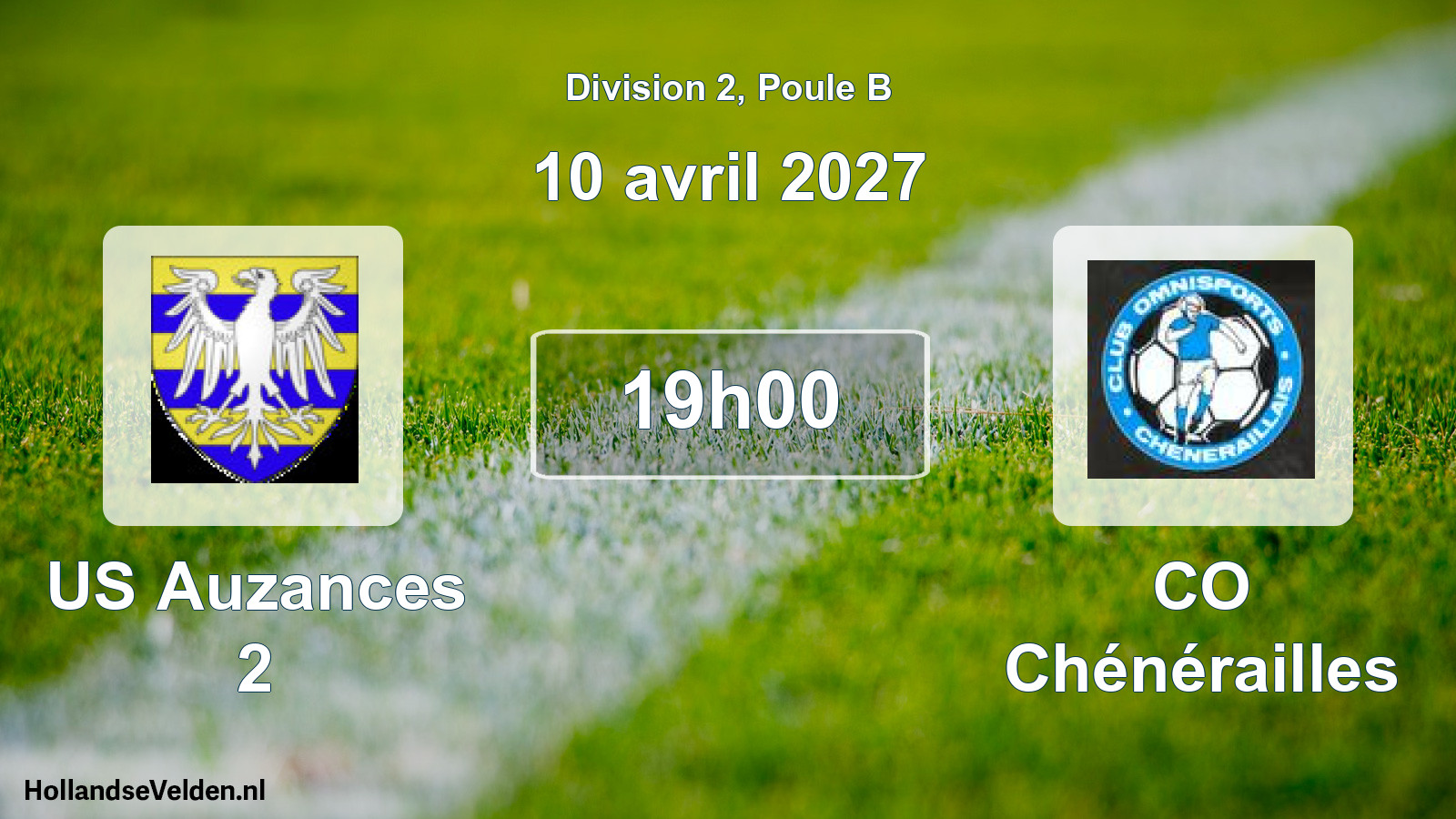 Match programmé: US Auzances 2 - CO Chénérailles (10 avril 2027)
