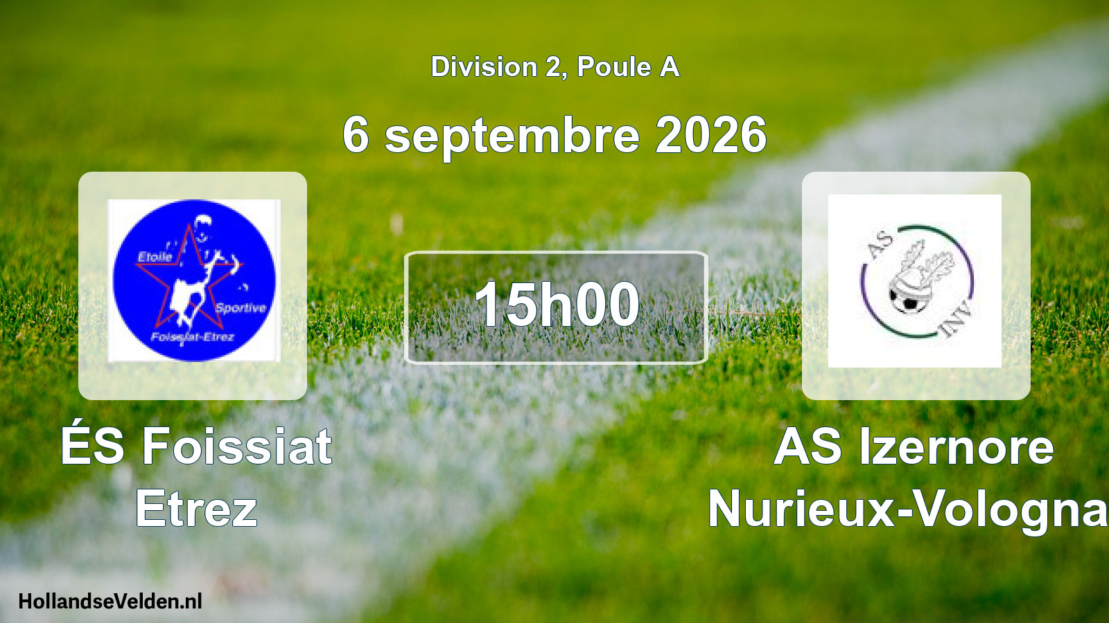 Match programmé: ÉS Foissiat Etrez - AS Izernore Nurieux-Volognat (6 septembre 2026)