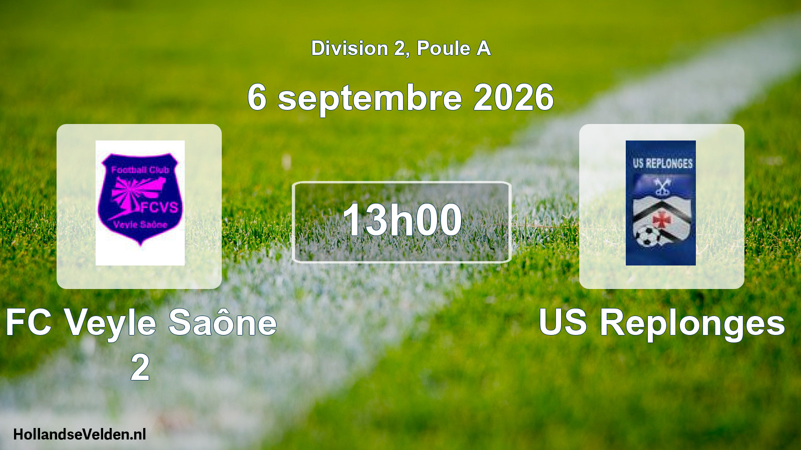 Match programmé: FC Veyle Saône 2 - US Replonges (6 septembre 2026)
