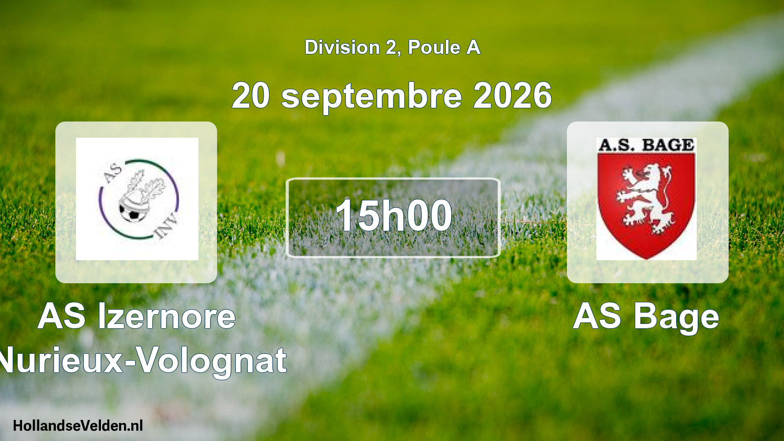 Scheduled Match: AS Izernore Nurieux-Volognat - AS Bage (20 September 2026)