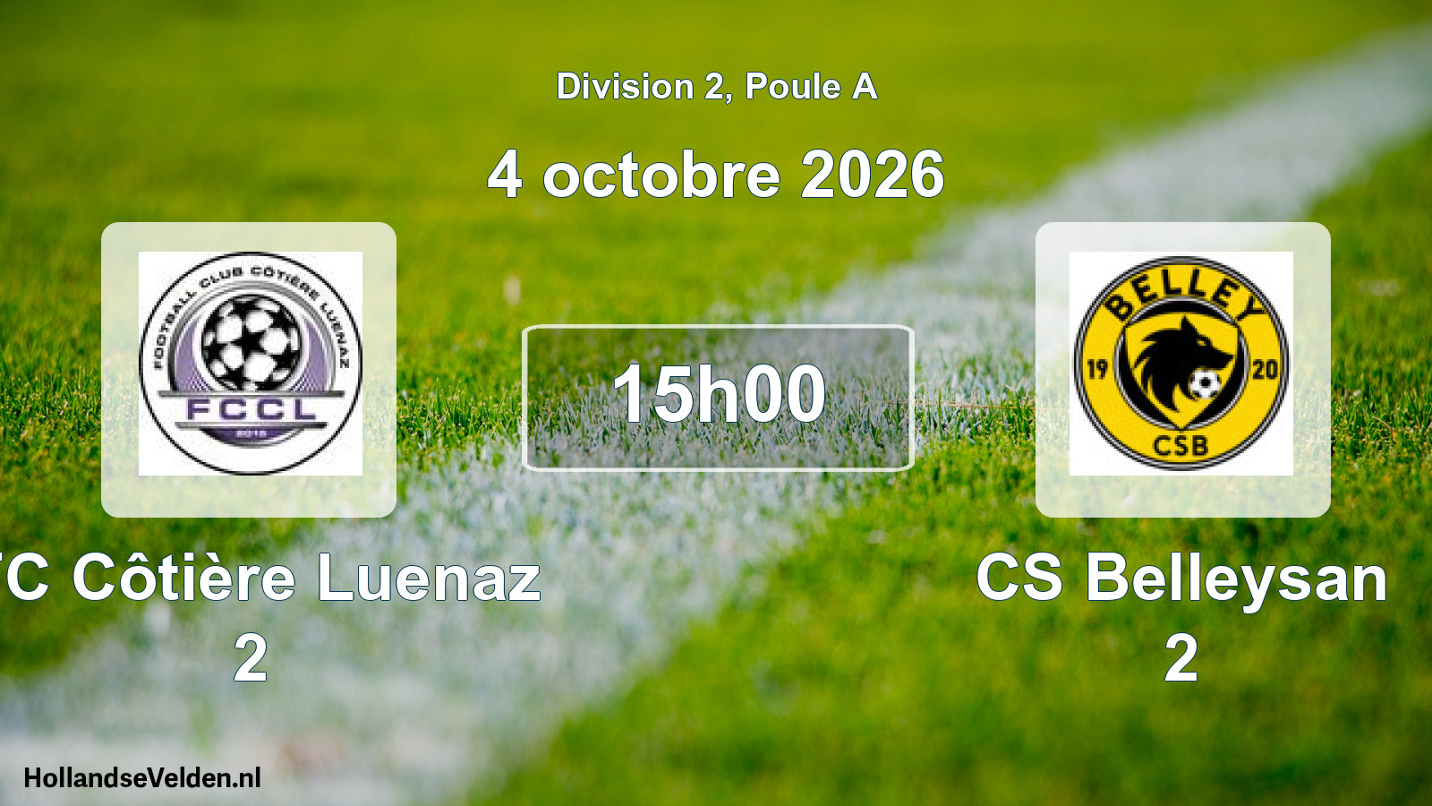 Scheduled Match: FC Côtière Luenaz 2 - CS Belleysan 2 (4 October 2026)