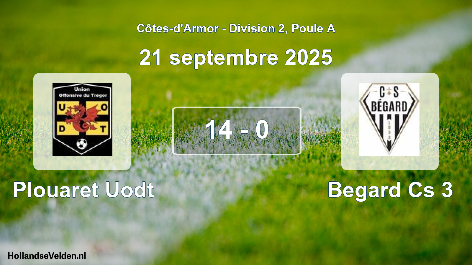 Gespeelde wedstrijd: Plouaret Uodt - Begard Cs 3 14 - 0 (21 september 2025)