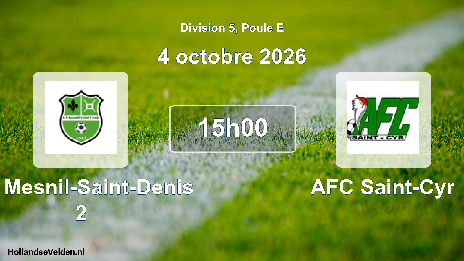 Scheduled Match: AS Mesnil-Saint-Denis 2 - AFC Saint-Cyr (4 October 2026)
