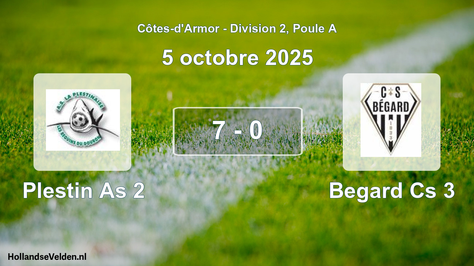 Gespeelde wedstrijd: Plestin As 2 - Begard Cs 3 7 - 0 (5 octobre 2025)