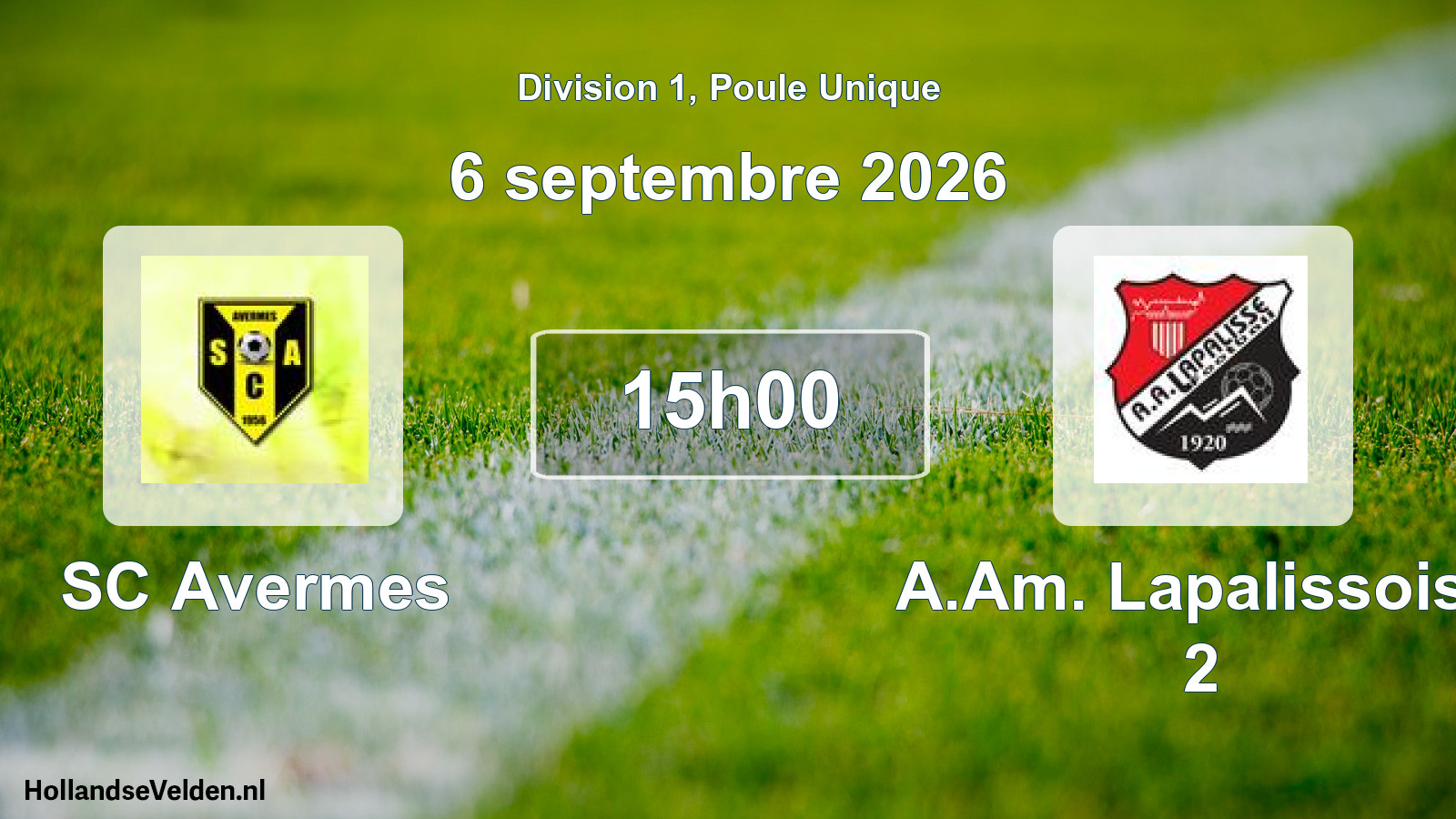 Match programmé: SC Avermes - A.Am. Lapalissoise 2 (6 septembre 2026)