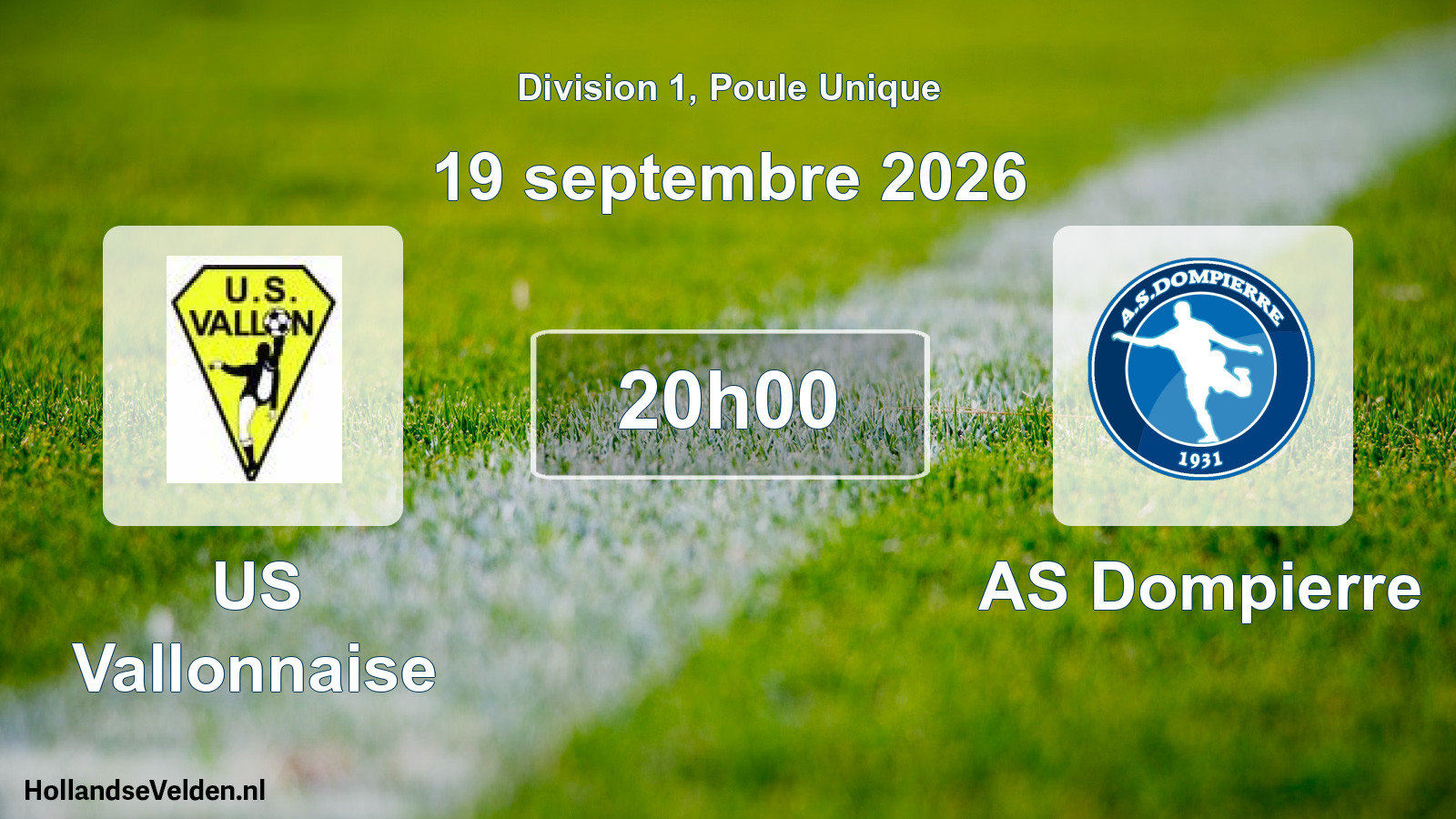 Scheduled Match: US Vallonnaise - AS Dompierre (19 September 2026)