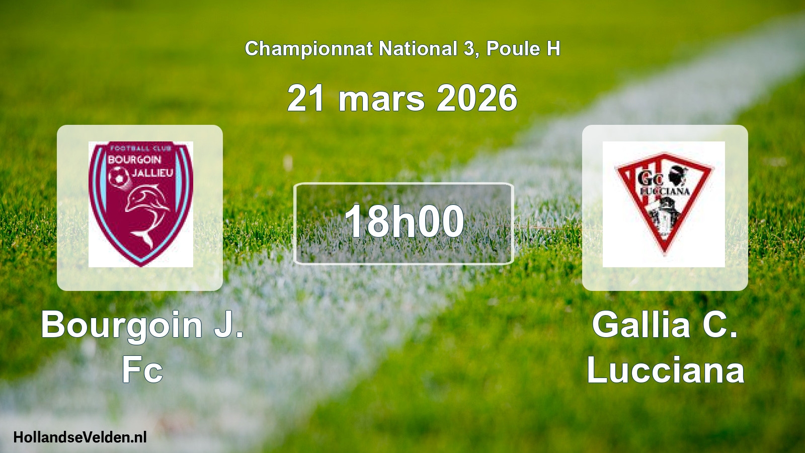 Geplande wedstrijd: Bourgoin J. Fc - Gallia C. Lucciana (21 maart 2026)