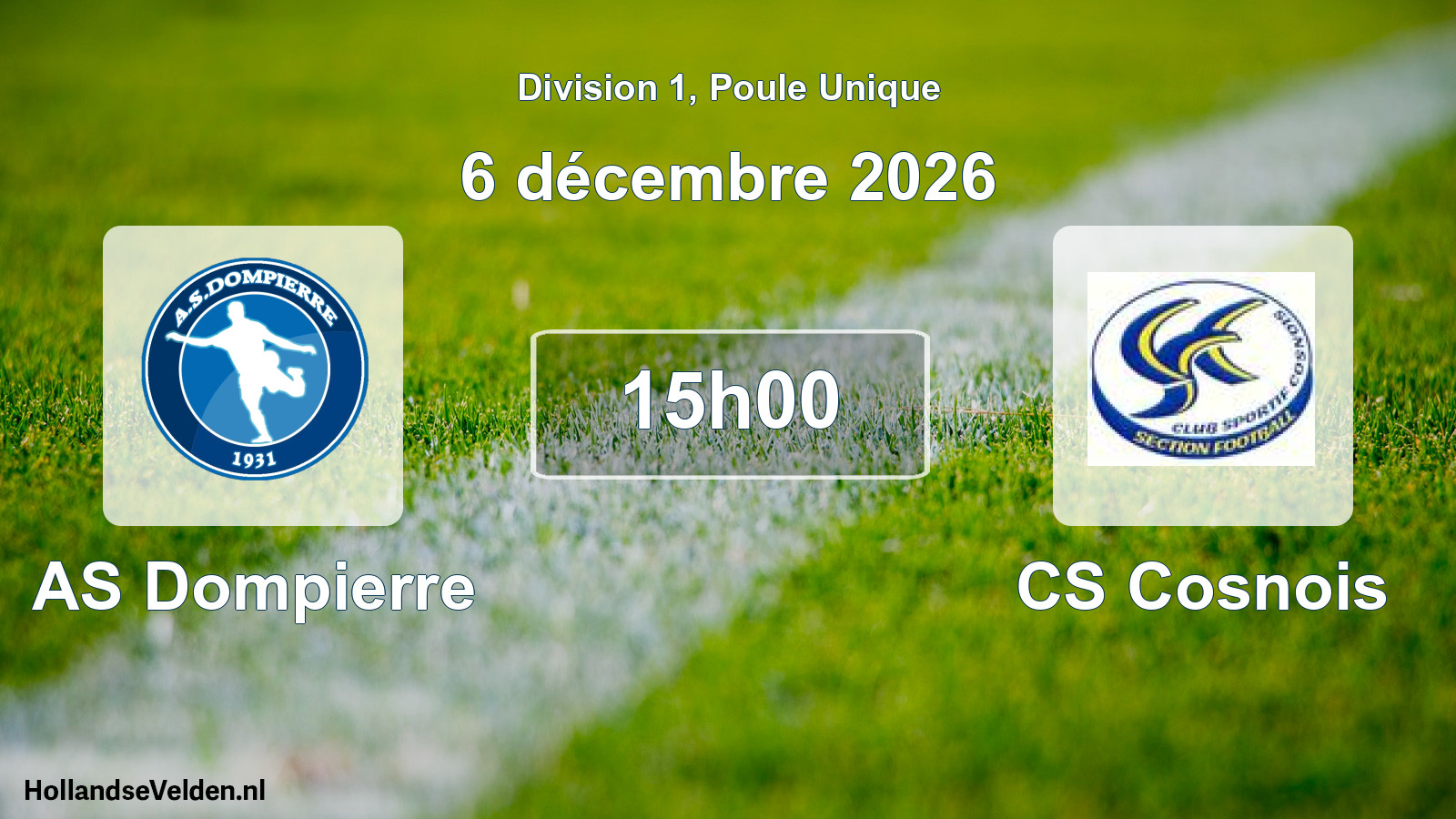 Scheduled Match: AS Dompierre - CS Cosnois (6 December 2026)