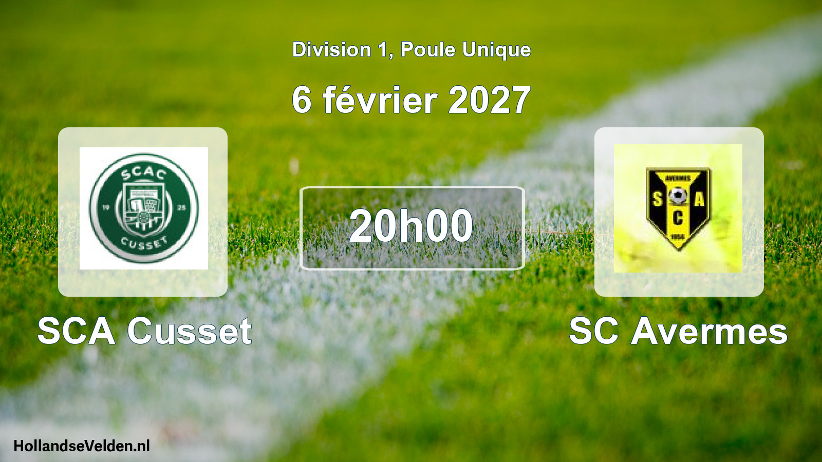 Geplande wedstrijd: SCA Cusset - SC Avermes (6 februari 2027)