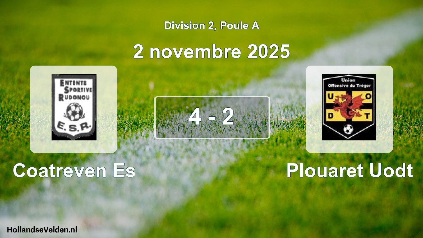 Total number of matches played: Coatreven Es - Plouaret Uodt 4 - 2 (2 November 2025)