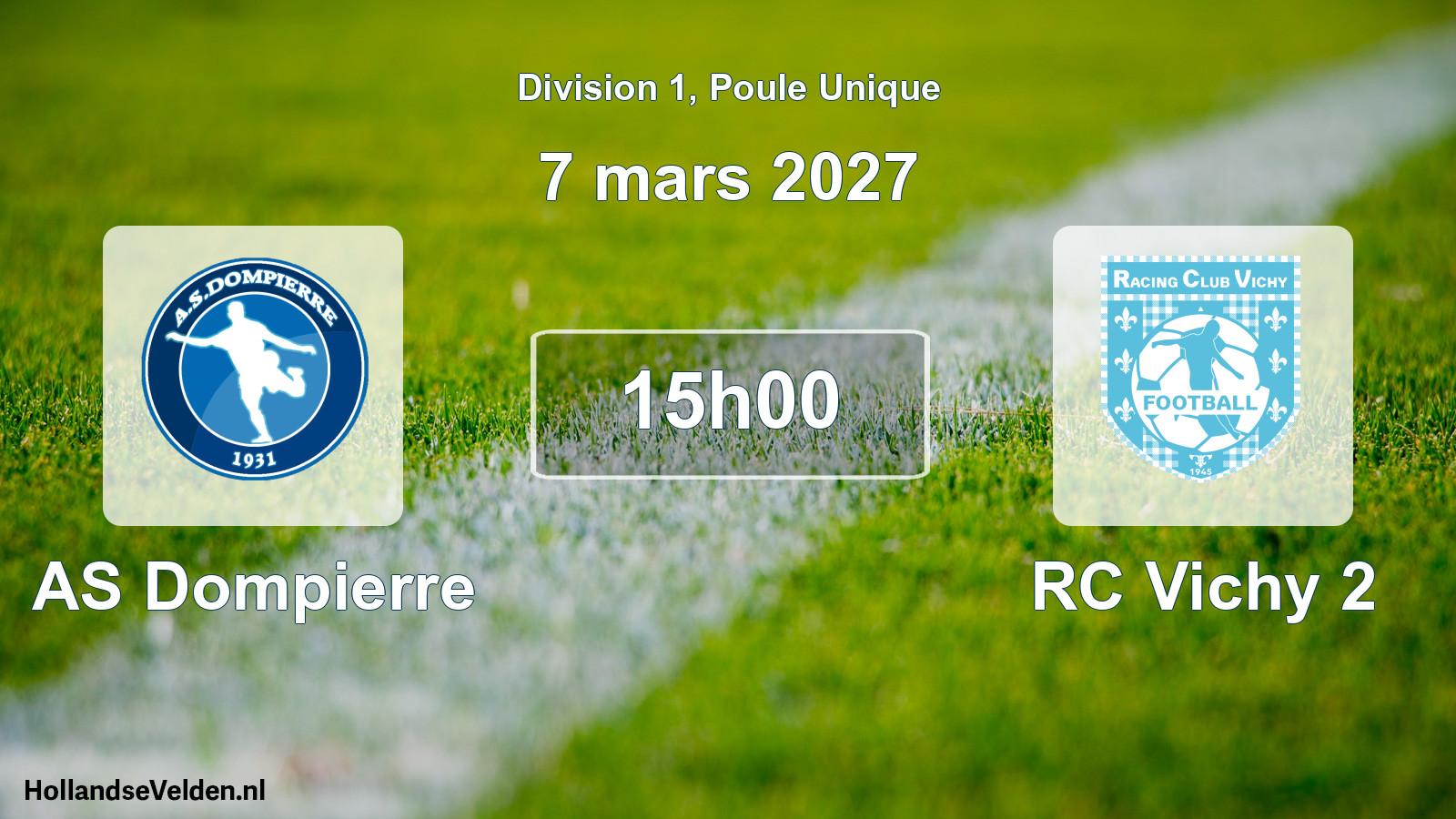 Scheduled Match: AS Dompierre - RC Vichy 2 (7 March 2027)