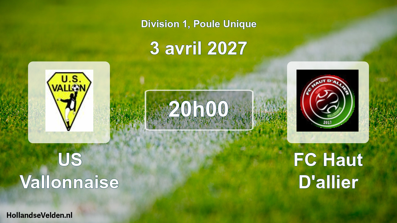 Scheduled Match: US Vallonnaise - FC Haut D'allier (3 April 2027)