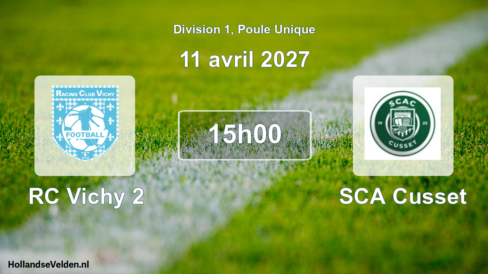 Geplande wedstrijd: RC Vichy 2 - SCA Cusset (11 april 2027)