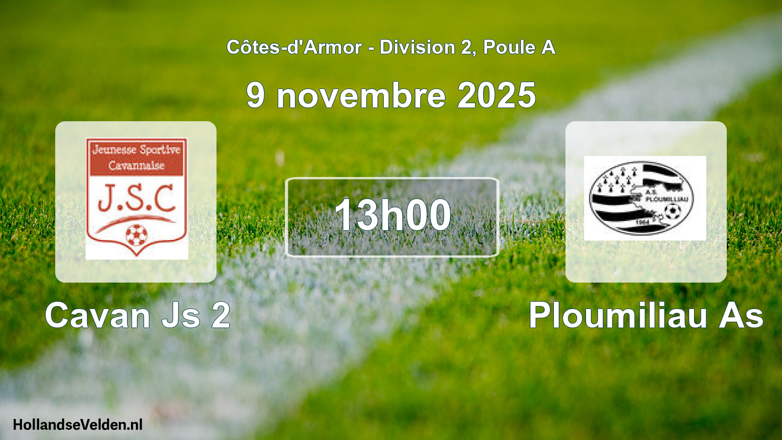 Scheduled Match: Cavan Js 2 - Ploumiliau As (9 November 2025)