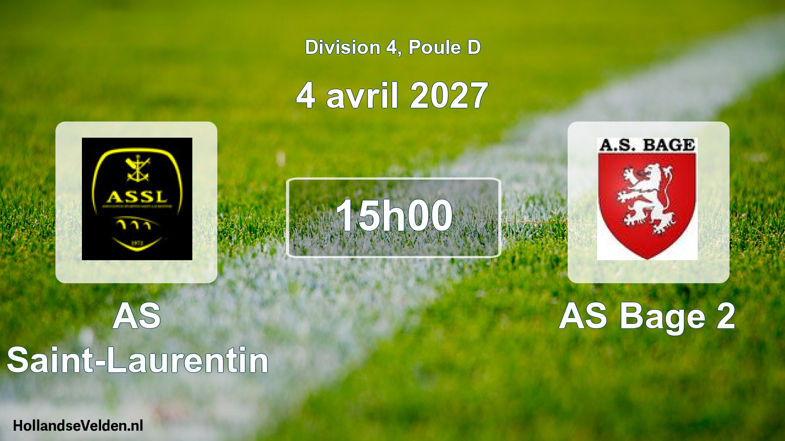 Match programmé: AS Saint-Laurentin - AS Bage 2 (4 avril 2027)