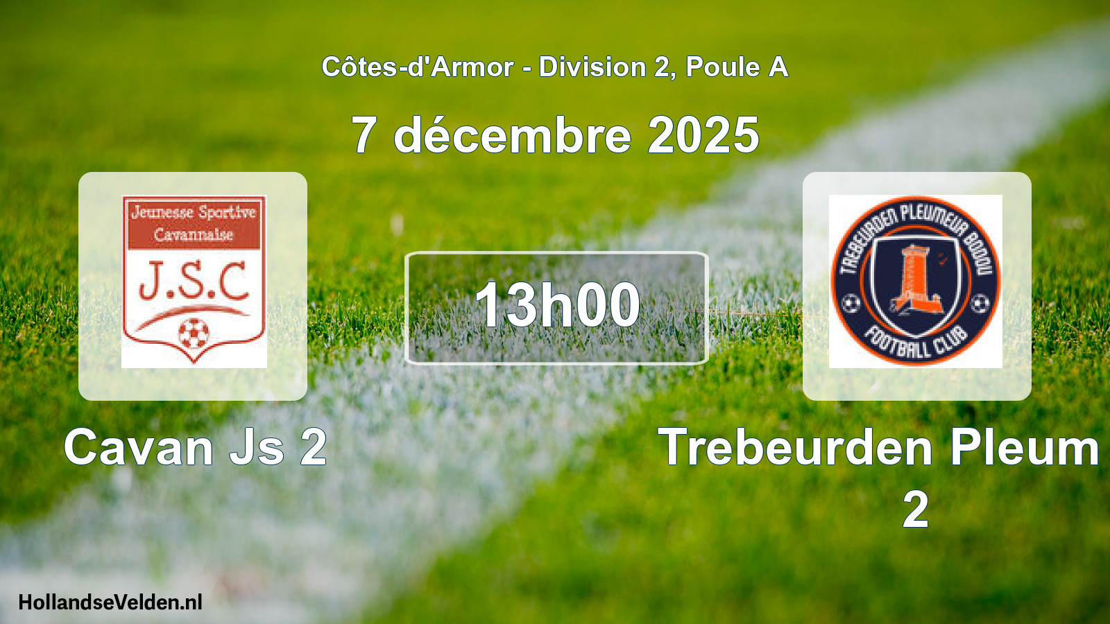 Geplande wedstrijd: Cavan Js 2 - Trebeurden Pleum Fc 2 (7 december 2025)