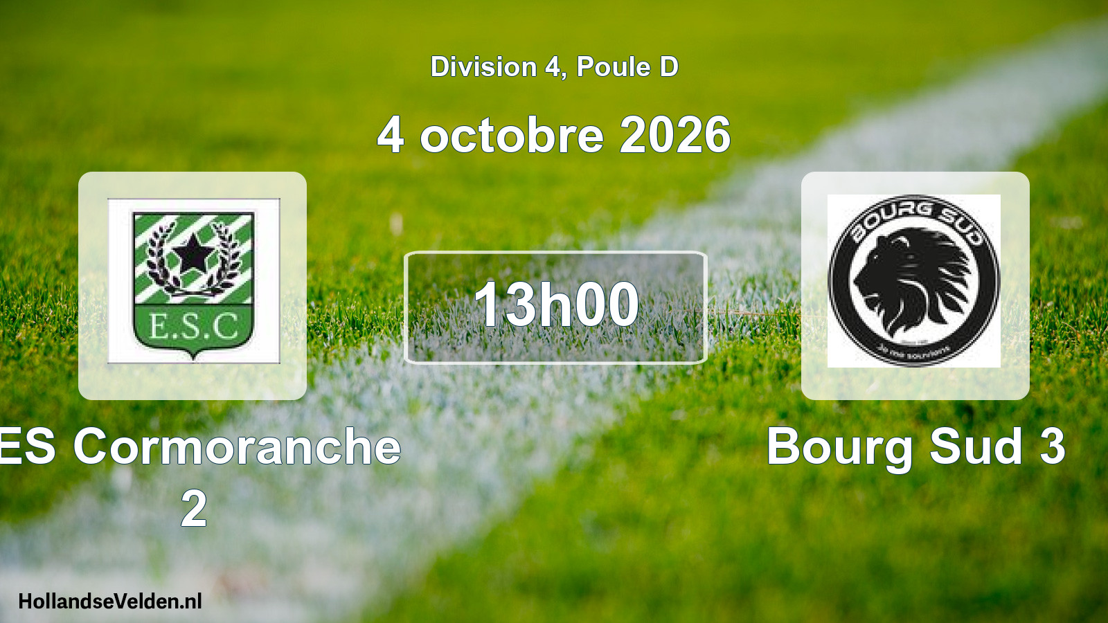 Match programmé: ES Cormoranche 2 - Bourg Sud 3 (4 octobre 2026)